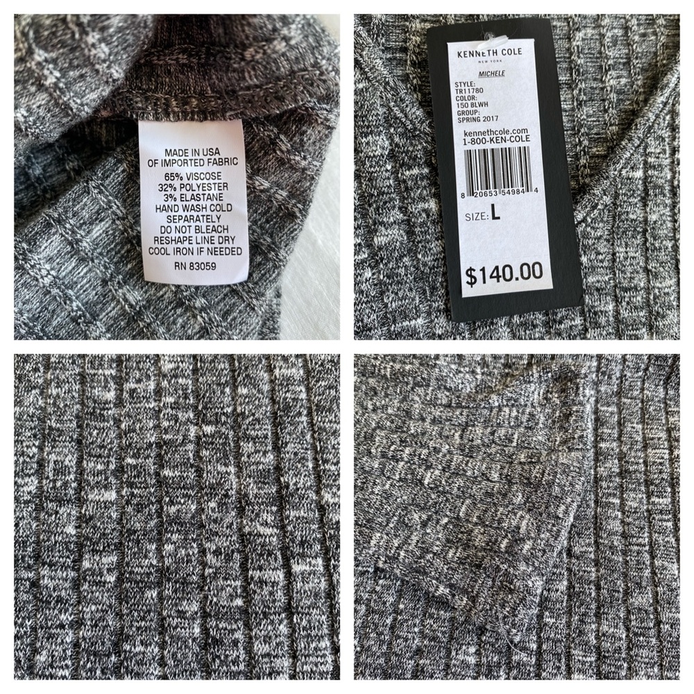 Kenneth Cole Ribbed Cold Shoulder Knit Sweater - Picture 11 of 13